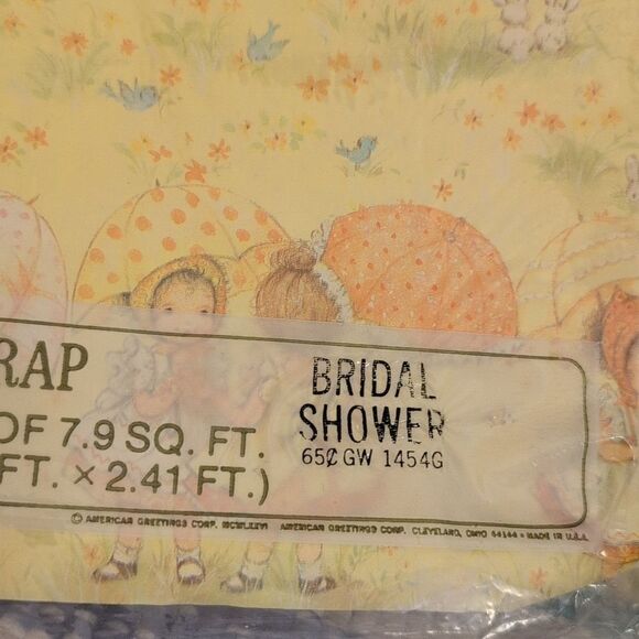 MCM Vintage 60s 70s wedding bridal shower wrapping paper lot bride floral - Picture 3 of 14